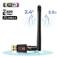 USB WiFi Adapter for PC 600Mbps Wireless Network Adapter with High Gain Antenna, DualBand 2
