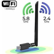 USB WiFi Adapter, Wireless Network Adapter, 1300Mbps USB Wifi Adapter, Dual Band 2.4G/5G High Gain 5dBi Wireless Network Wi-Fi Dongle Adapter Support Windows 11/10/7/8/Vista/XP, Mac OS 10.9-10.15