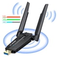 thumbnail image 1 of USB WiFi Adapter for Desktop PC, USB 3.0 WiFi 2.4G/574Mbps & 5G/2402Mbps & 6G/2402Mbps, Wireless Adapter for Desktop PC Windows 11/10, 1 of 10
