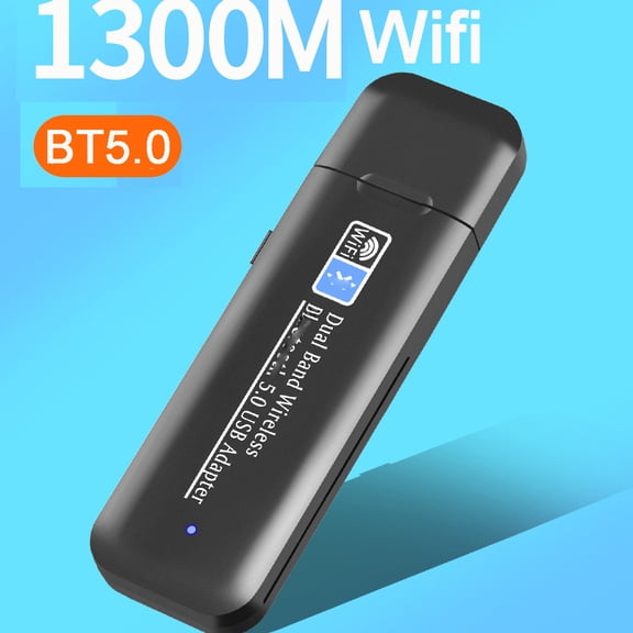 USB WiFi Bluetooth Adapter 1300Mbps Dual Band 2.4/5Ghz Wireless Network External Receiver Mini WiFi Dongle for PC/Laptop/Desktop