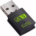 thumbnail image 1 of USB WiFi Bluetooth Adapter, 600Mbps Dual Band 2.4/5Ghz Wireless Network External Receiver, Mini WiFi Dongle for PC/Laptop/Desktop Computer Driver Free Green WI-FI, 1 of 7
