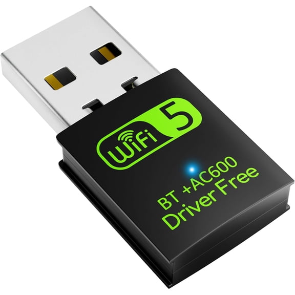 USB WiFi Bluetooth Adapter, 600Mbps Dual Band 2.4/5Ghz Wireless Network External Receiver, Mini WiFi Dongle for PC/Laptop/Desktop
