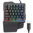 thumbnail image 1 of USB Wired, Backlit, Universal PC Accessory Left-Handed Ergonomic Gaming Keyboard, 1 of 8