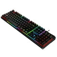 USB Wired Gaming Keyboard With Rainbow LED Backlight Silent Floating