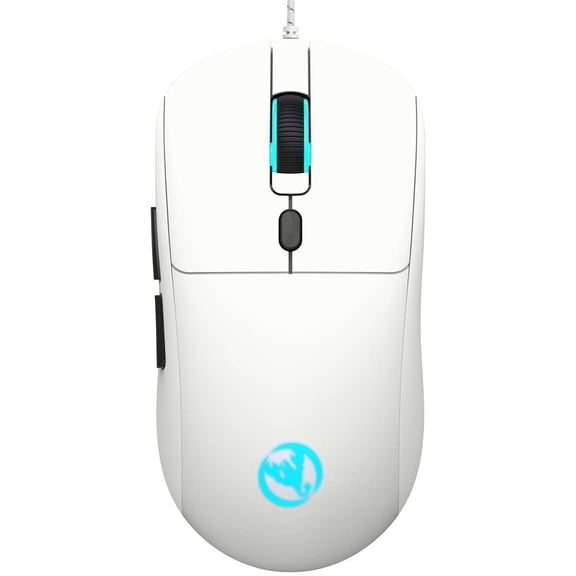 USB Wired Gaming Mouse,USB Computer Mouse with 4 Adjustable DPI, RGB Backlit LED, Side Buttons, Ergonomic Design Mice for PC, Laptop, Windows, Mac, Vista, Linux, Gamer,White