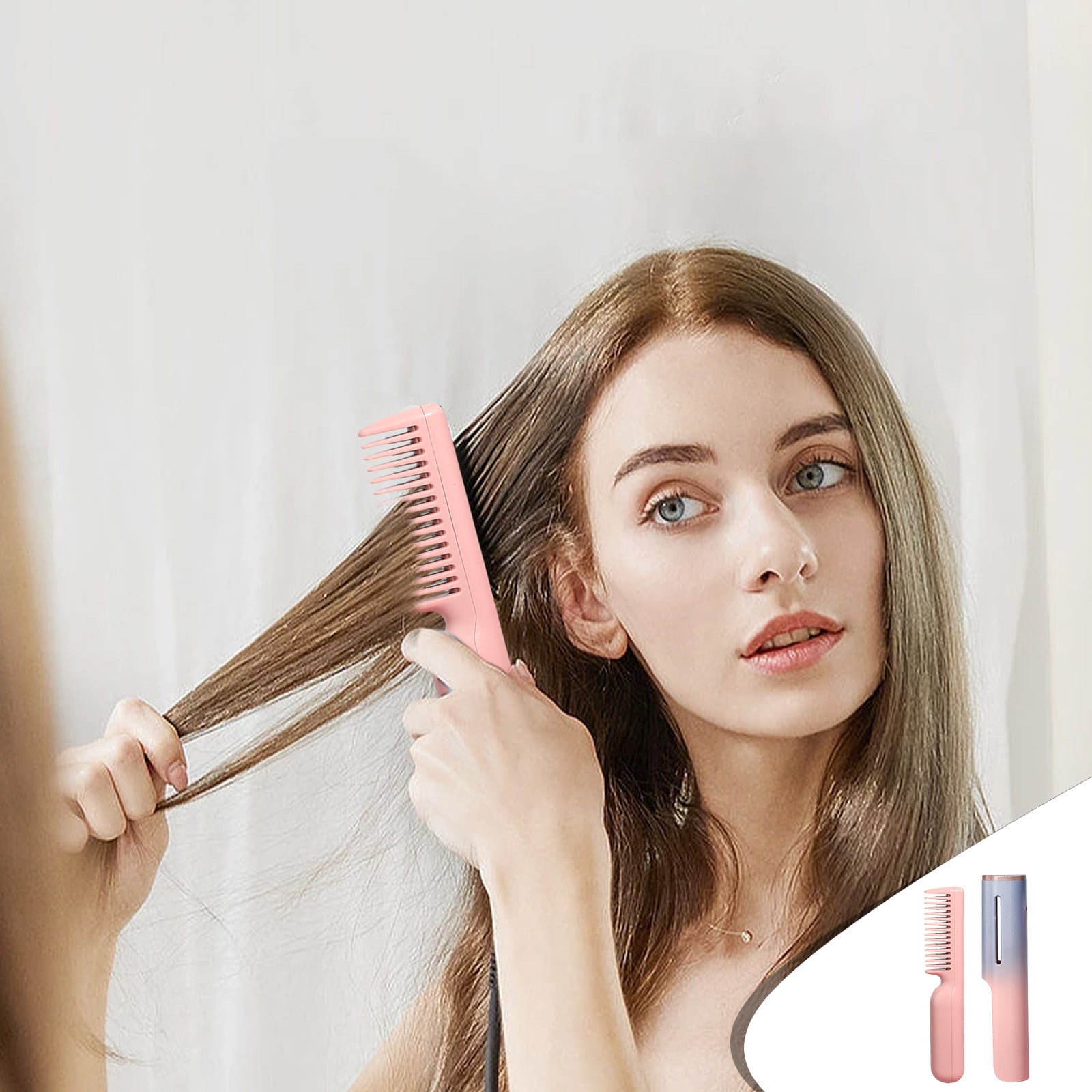 Mrmaere wireless straight hair comb rechargeable negative ion frizz