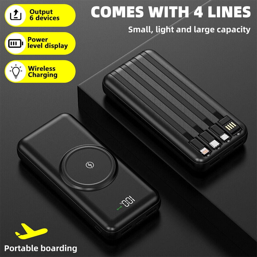USB Wireless Power Bank Backup Fast Portable Charger External Battery 1000000mAh