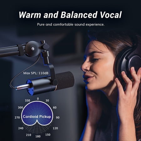 USB/XLR Dynamic Microphone for Podcasting & Gaming - Cardioid Studio Mic with Quick Mute, Headphone Output & Volume Control. Perfect Gift For 2026.