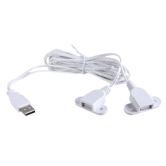 USB Splitter Cable With Ear Holes Wall Mountable Charging Only Extension Cord For Mobile Devices And Electronics