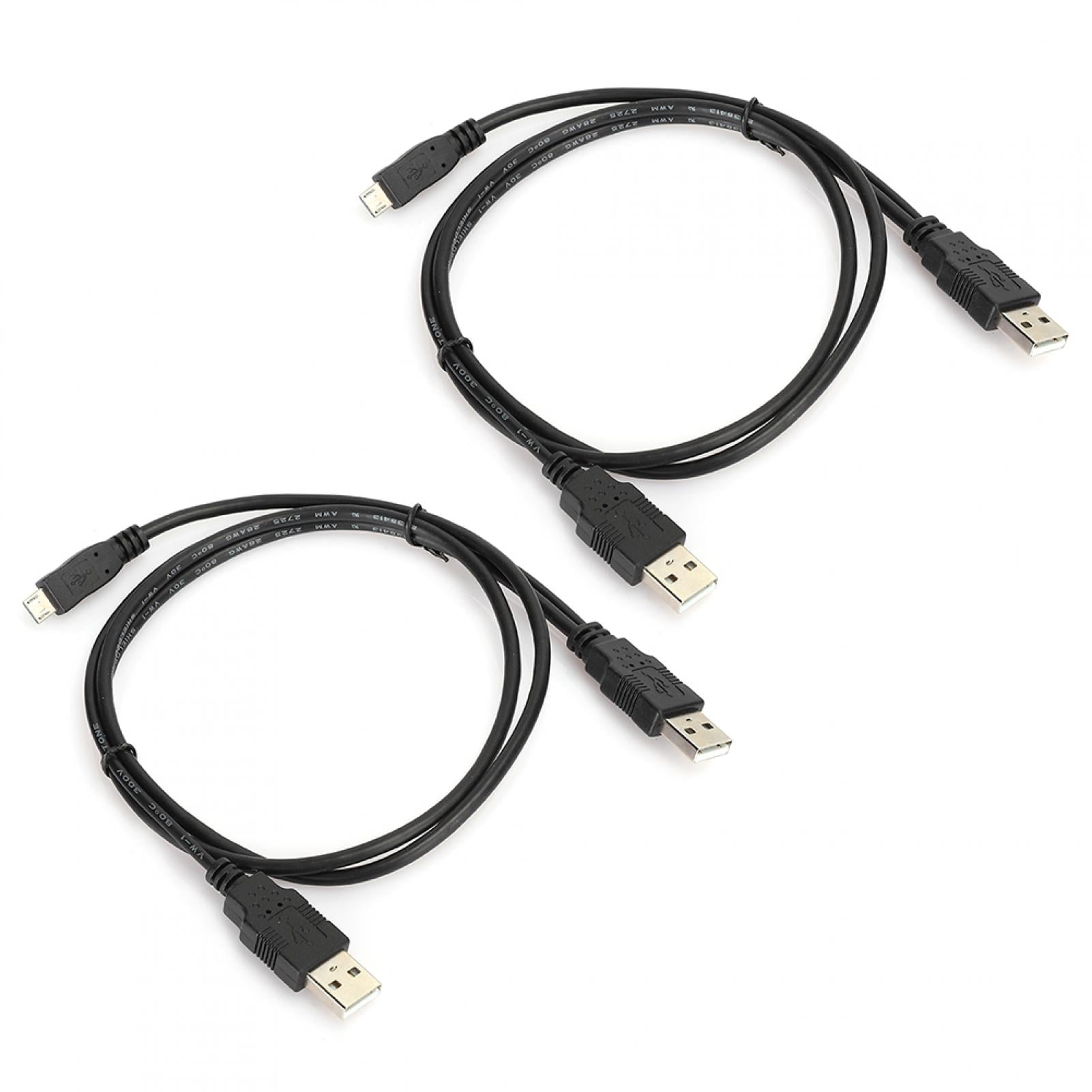 USB Y Type Splitter, Y Cable USB Adapter 0.5m Dual Power Micro Cable, Y