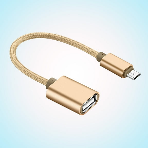 OTG to Micro USB Data Cable Extension Cable for Mobile Phone Universal Adapter Cable Gold