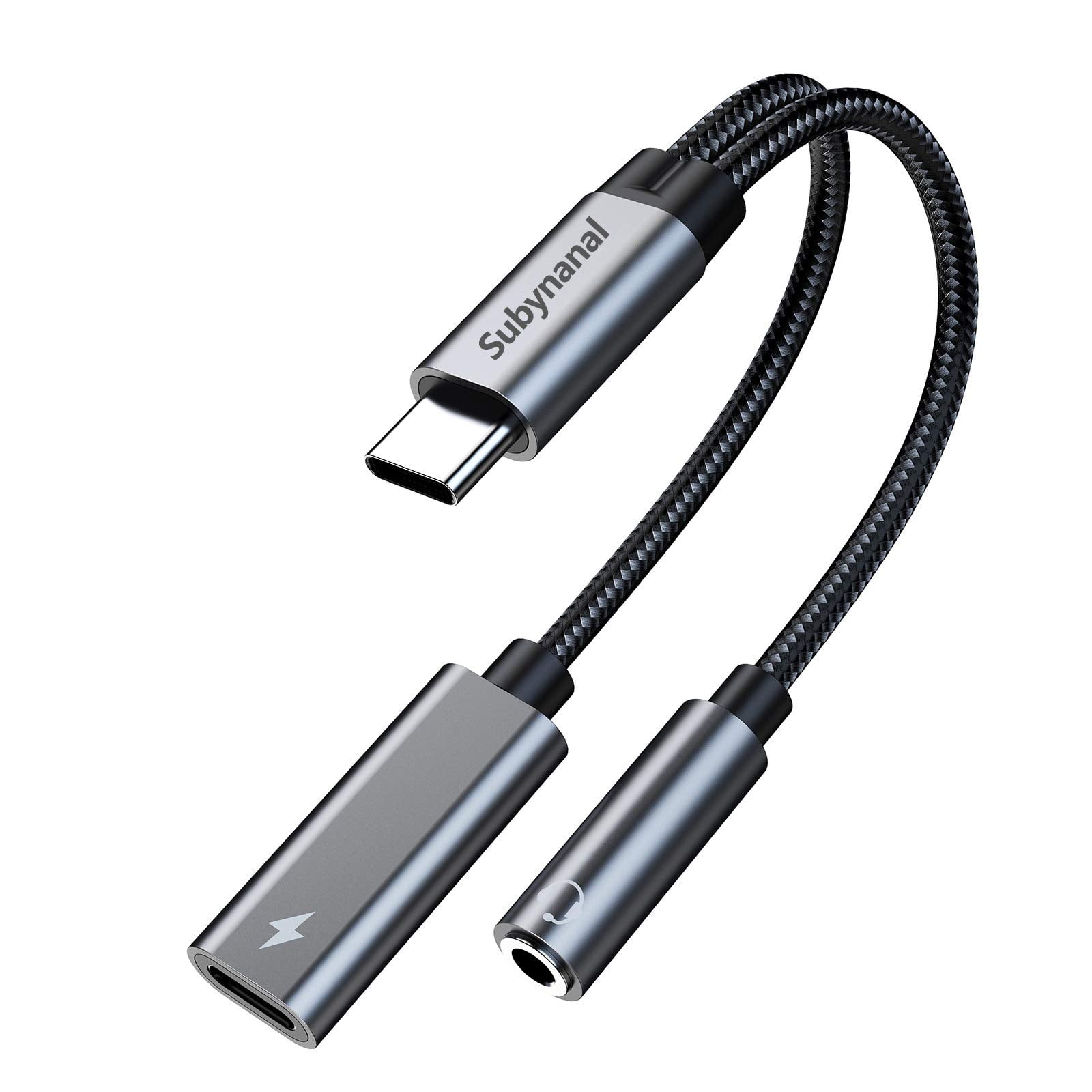 USB c to 3.5mm Headphone and Charger Adapter 2 in 1 USB C PD 3.0 Charging Port to Aux Audio Jack and Fast Charging Dongle Cable Cord Compatible with Samsung Galaxy S22 S21 S20 Google