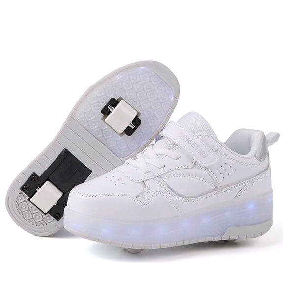 USB chargeable LED light up roller shoes wheeled skate sneaker shoes for Boys Girls kids
