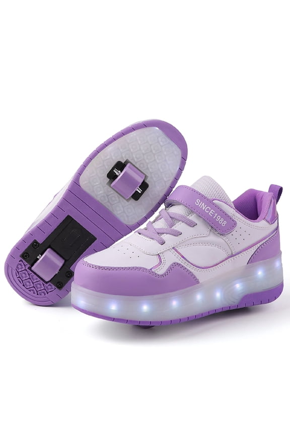 USB chargeable LED light up roller shoes wheeled skate sneaker shoes for Boys Girls kids