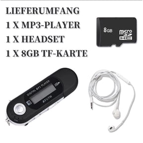 USB digital MP3 Player with LCD screen,FM Radio,headphone,8GB TF KARTE [BALCK]