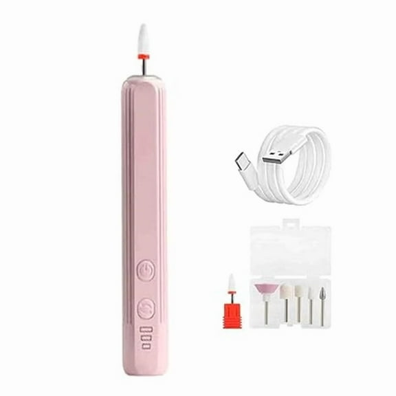 USB electric nail polish remover, cross-border nail polish machine, portable nail tool, nail removal, polishing, and peeling (Pink)