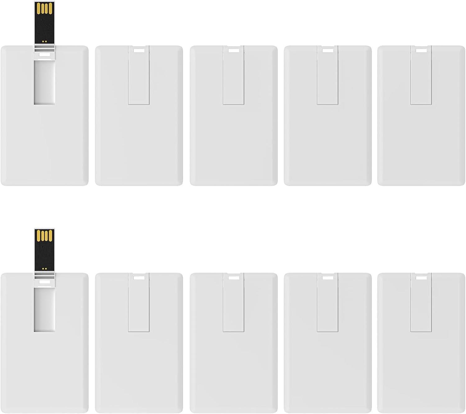 USB flash drive 32GB 10 pack, card USB 2.0 thumb drive card memory stick card USB drive loose USB 32GB 10 pieces (white card)