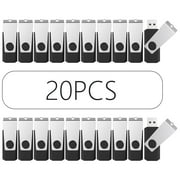 USB flash drive 4GB 20 pack, thumb drive rotating memory stick jump drive Black, 4GB * 20 Pack
