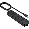 USB hub,7 Port USB 3.0 Hub,USB Splitter with Individual On/Off Switches