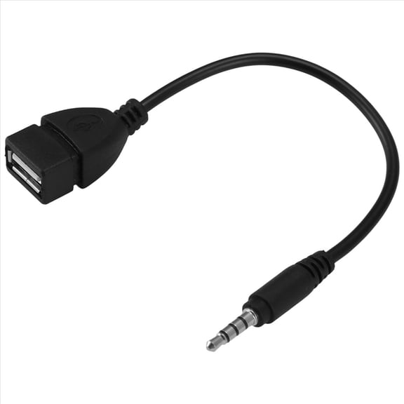 USB jack, AUX, 3.5 mm jack for audio data charging cable black