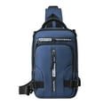 thumbnail image 1 of USB rechargeable shoulder bag chest bag multi-purpose shoulder small backpack - blue, 1 of 6