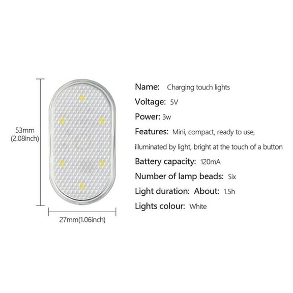 USB rechargeable touch reading light Car Light Finger Touch Sensor Reading Lamp
