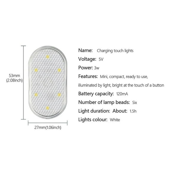 USB rechargeable touch reading light Car Light Finger Touch Sensor Reading Lamp
