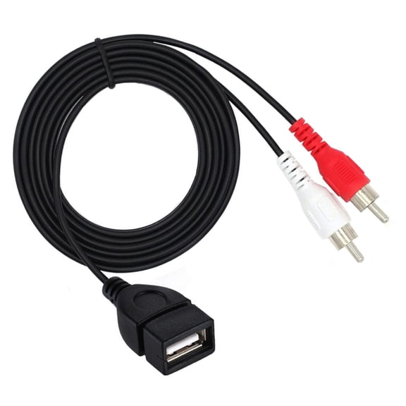 USB to 2RCA Cable USB 2.0 Female to 2RCA Male Y Splitter Sound Video Composite Adapter Cable For Home Theater Receiver