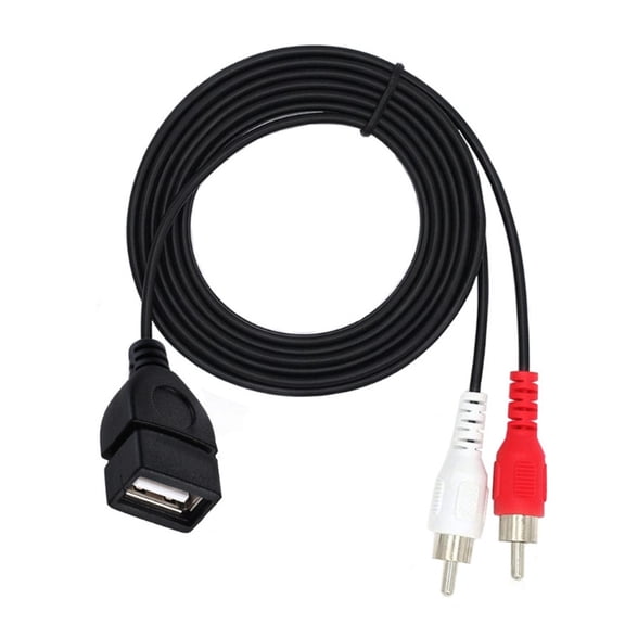 USB to 2RCA Cable USB 2.0 Female to 2RCA Male Y Splitter Sound Video Composite Adapter Cable For Home Theater Receiver