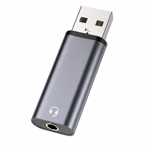 USB to 3.5mm Audio Adapter, External Stereo Sound Card for PC & Laptop