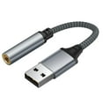 thumbnail image 1 of USB to 3.5mm Audio Adapter, External USB Sound Card for Laptop, PC, Gaming Headset Microphone Input/Output, 1 of 7