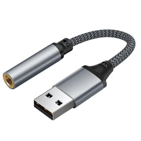 USB to 3.5mm Audio Adapter, External USB Sound Card for Laptop, PC, Gaming Headset Microphone Input/Output
