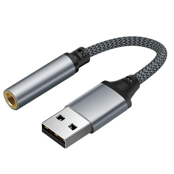 USB to 3.5mm Audio Adapter, External USB Sound Card for Laptop, PC, Gaming Headset Microphone Input/Output