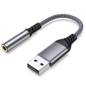 USB to 3.5mm Audio Jack Adapter, External Sound Card Converter Compatible with Headset, PC, Laptop, Mac, Desktops, Linux, PS4 and More Devices