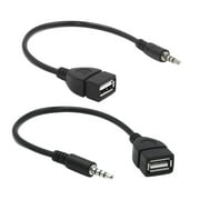 USB to 3.5mm Audio Jack Adapter for Headphone /Speaker Black