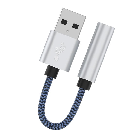 USB to 3.5mm Sound Cable Headphone Female Cord Car Auxiliary Cable USB Cord Heavy Duty Headphone Stereo Adapter
