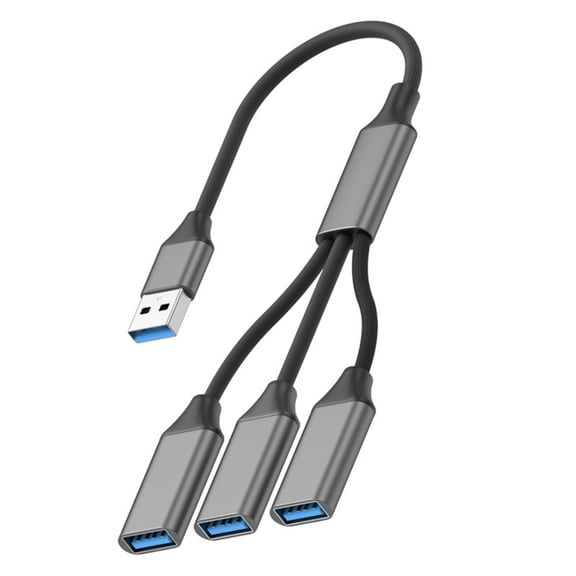 USB to 3 Port USB 2.0 Hub OTG Adapters Braided Cable Data Transfer for Phone Tablet Laptop Charging Multiple Devices