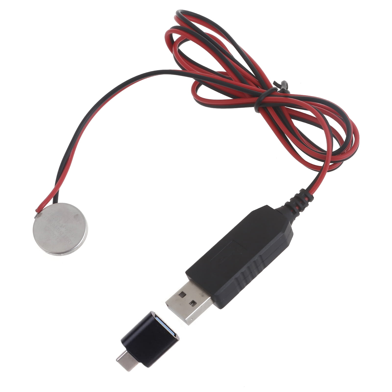 USB To 3V CR2032 Dummy Battery Charging Cable With Type C Adapter usb-to-3v-cr2032-dummy-battery-charging-cable-with-type-c-adapter