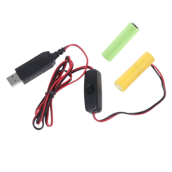 USB to 3V LR6 AA Dummy Battery with Switches for Remote Control Radio LED Light