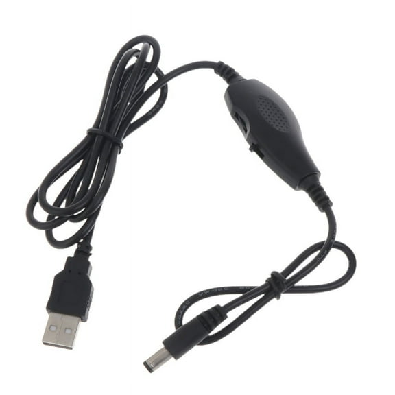 USB to 5.5x2.1mm 12V 0.5A Brightness Speed Control Cable with ON OFF Switch for Speakers/Router/Fan/LED Strip Light
