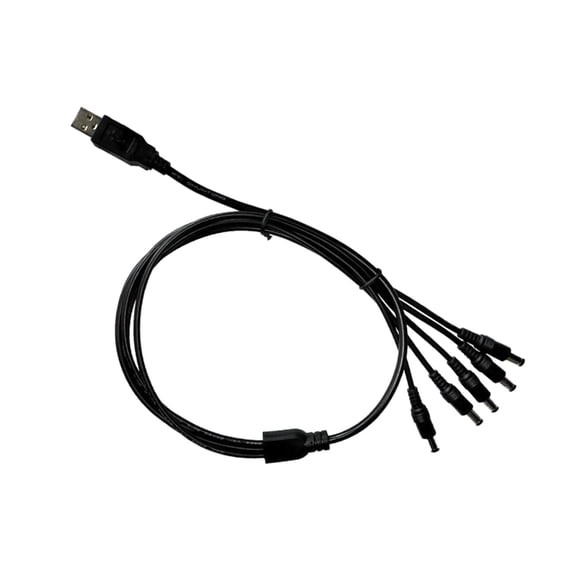 USB to 5.5x2.1mm Power Cable Splitter for Security Cameras, LED Lights, and More Multiple Electronics Charging