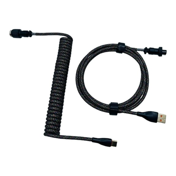 USB to Cable Black Straight Keyboard Cable with Aviation Connector Extendable Cable Metal Gaming for Mechanical Keyboard