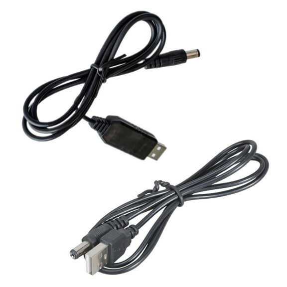 USB to DC Power Cable 0.5 M USB to DC 5.5mm x 2.1mm 5v Power Cord Black ...
