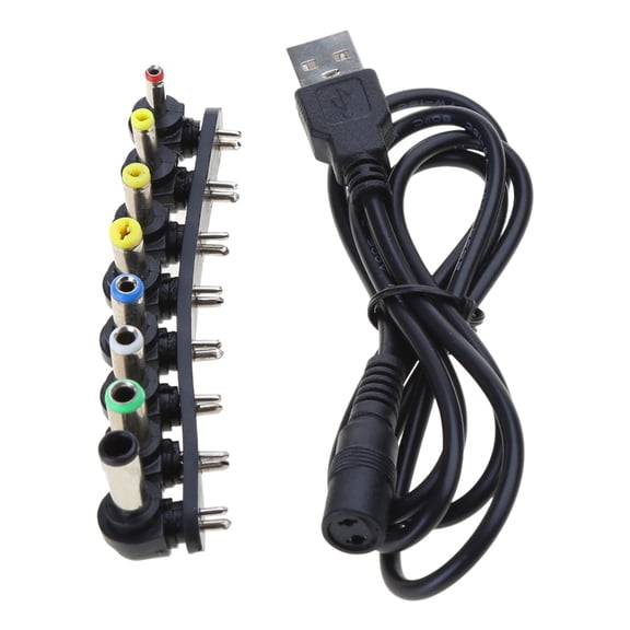 USB to DC5.5x2.5 Boost Cable, USB 5V to 9V 12V Converter USB DC5521 Cable, 0.8m 8 Adapters