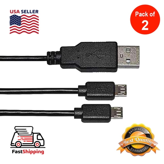 USB to Dual Micro USB Y Splitter Cable (pack of 2) - 16 Inch