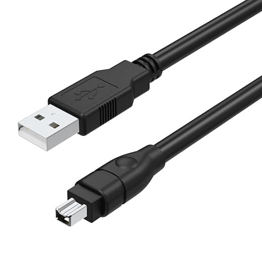 USB to Firewire Cable Compatible with Sony DCR-TRV75E DV Camcorder, IEEE 1394 4-Pin Male to USB-A Male iLink Adapter Converter Cord, 5.9FT