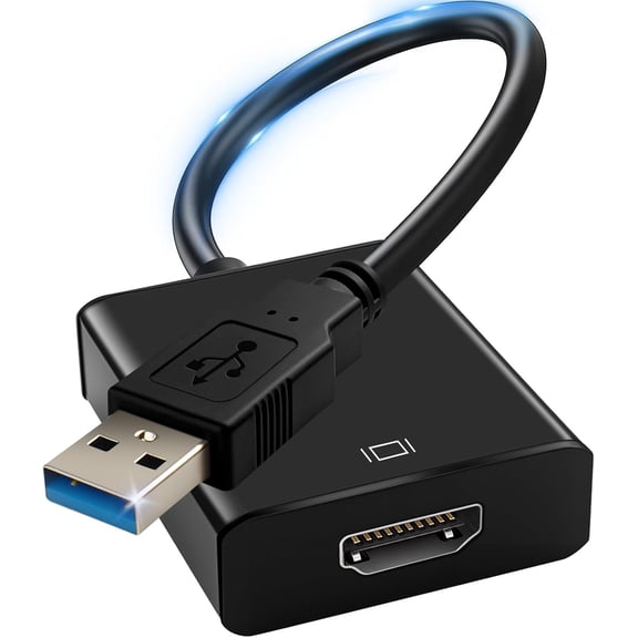 USB to HDMI Adapter Cable, USB 3.0/2.0 to HDMI 1080P Audio Video Graphics Converter Cable for Laptop Monitor Desktop TV,Support Windows 11/10/8.1/8/7
