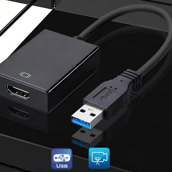 USB to HDMI Adapter, HD 1080P Video Audio Converter, USB 3.0 to HDMI Adapter Cable for Multiple Monitors, Support Windows