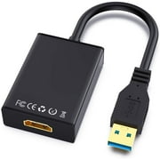 USB to HDMI Adapter, USB 3.0/2.0 to HDMI Cable Multi-Display Video Converter- PC Laptop Windows 7 8 10,Desktop, Laptop, PC, Monitor, Projector, HDTV.