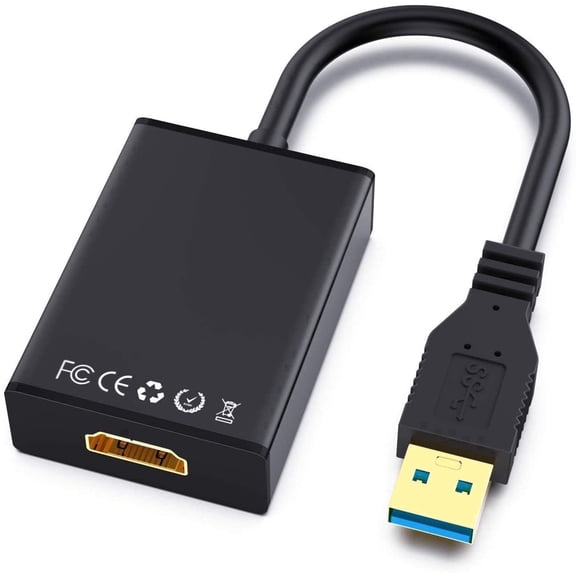 USB to HDMI Adapter, USB 3.0/2.0 to HDMI Cable Multi-Display Video Converter- PC Laptop Windows 7 8 10,Desktop, Laptop, PC, Monitor, Projector, HDTV.